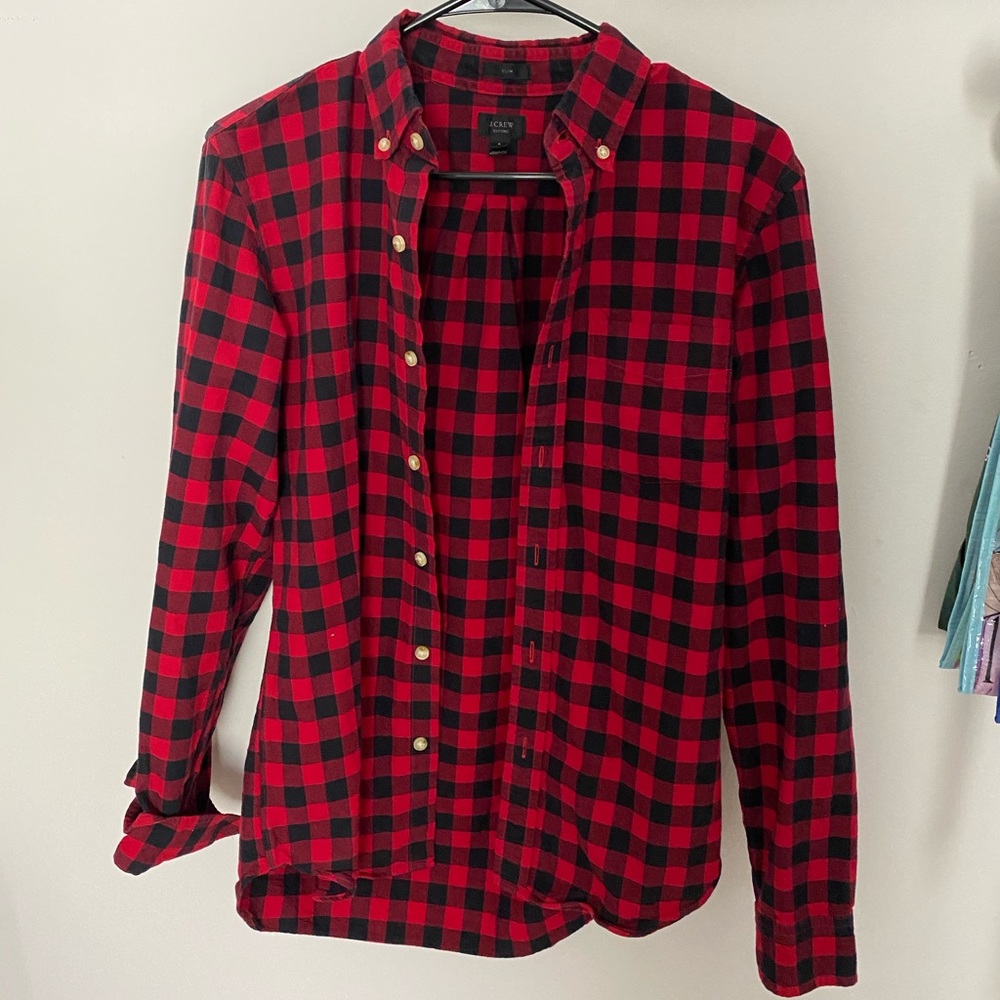 J. Crew checkered Oxford button down - Picture 1 of 2